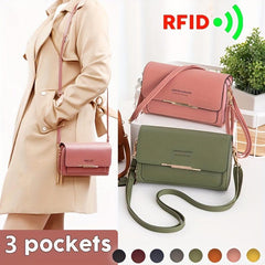 Solid Shoulder Square Bag Coin Purse With Strap