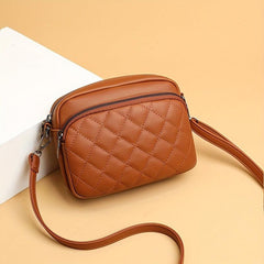 Argyle Quilted Crossbody Bag Small Faux Leather Shoulder Bag