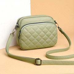 Argyle Quilted Crossbody Bag Small Faux Leather Shoulder Bag