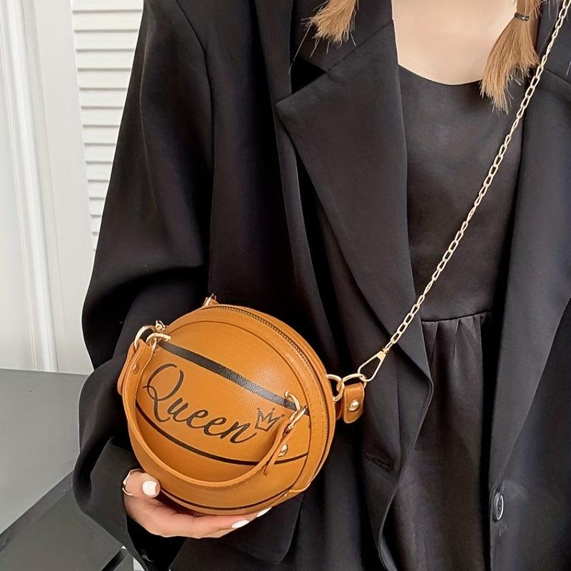 Stylish Basketball Shoulder Bag Zipper Crossbody Bag