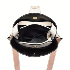 Ombre Bucket Handbag Crossbody Bag Wide Strap Shoulder Purse