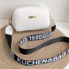 Minimalist Square Shoulder Bag All Match Crossbody Bag With Wide Strap Purse