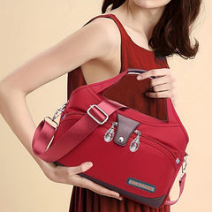 Waterproof Nylon Crossbody Bag Portable Handbag Layer Mommy Bag