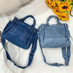 Minimalist Denim Shoulder Bag Crossbody Satchel Women's Work School