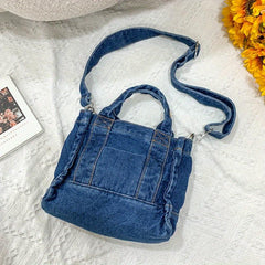 Minimalist Denim Shoulder Bag Crossbody Satchel Women's Work School