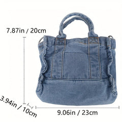 Minimalist Denim Shoulder Bag Crossbody Satchel Women's Work School