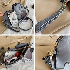 Mini Cartoon Elephant Crossbody Bag PU Leather Shoulder Bag