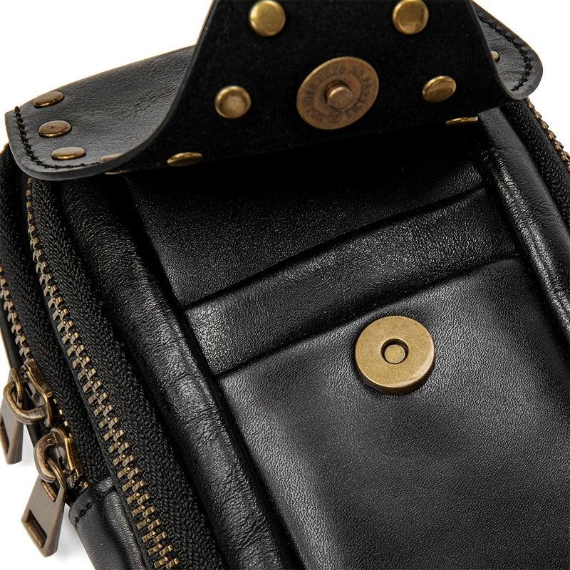 Gothic Skull Mini Crossbody Bag Vintage PU Leather Shoulder Bag