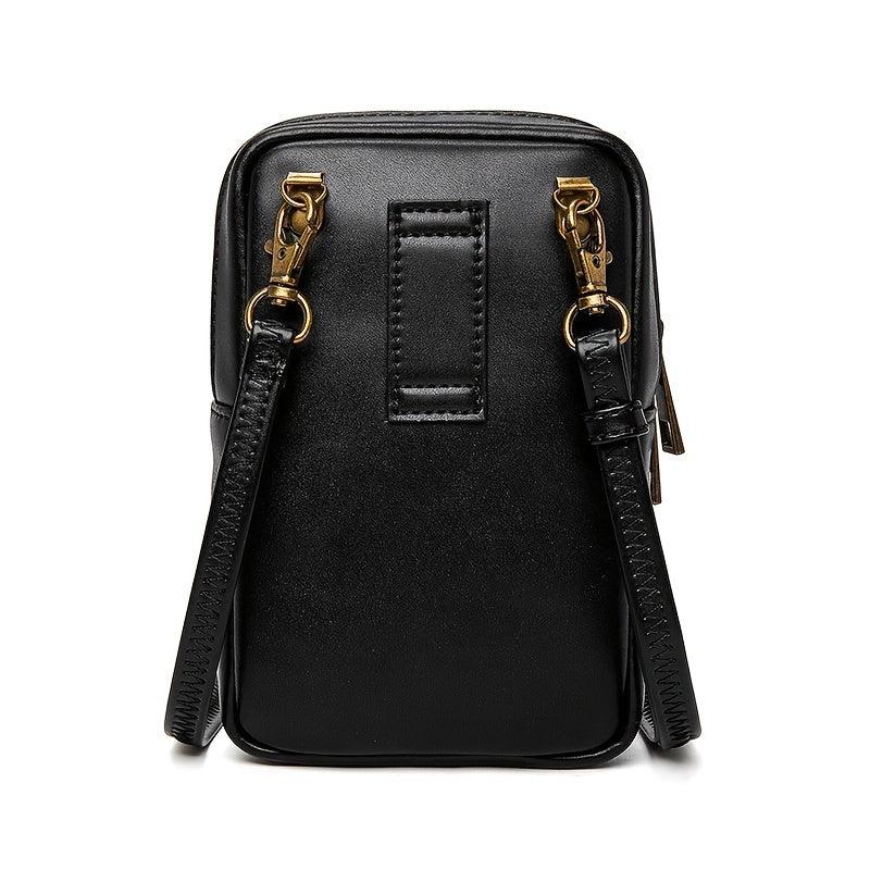 Gothic Skull Mini Crossbody Bag Vintage PU Leather Shoulder Bag