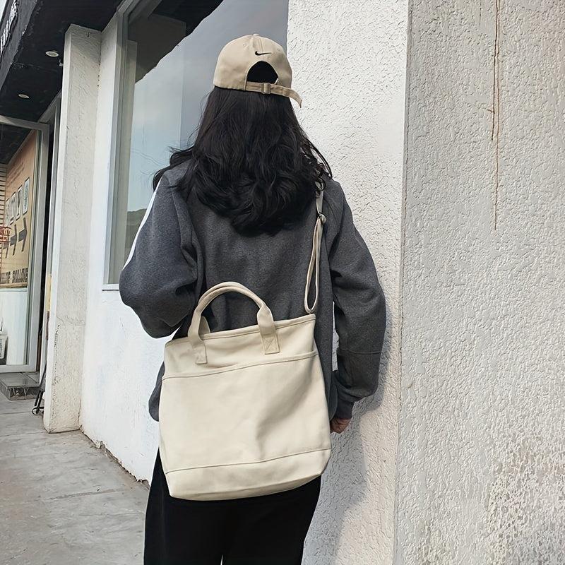 Large Capacity Canvas Crossbody Bag Vintage Casual Shoulder Bag
