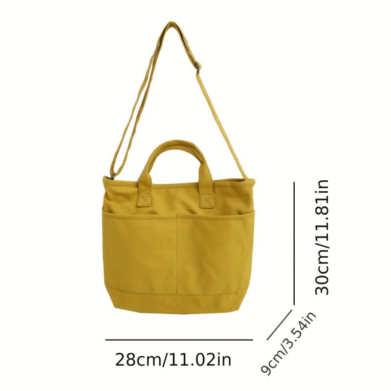 Large Capacity Canvas Crossbody Bag Vintage Casual Shoulder Bag