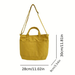 Large Capacity Canvas Crossbody Bag Vintage Casual Shoulder Bag