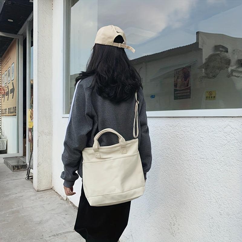 Large Capacity Canvas Crossbody Bag Vintage Casual Shoulder Bag