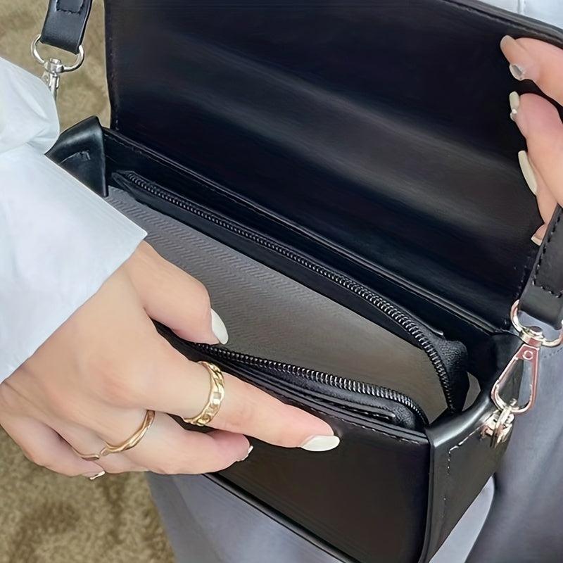 Minimalist Square Crossbody Bag Flap Shoulder Bag Small Box Purse