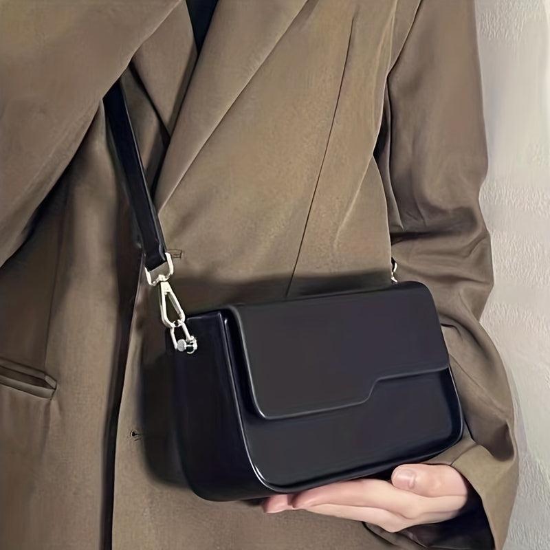 Minimalist Square Crossbody Bag Flap Shoulder Bag Small Box Purse