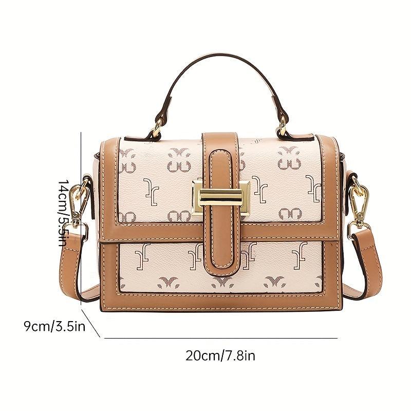 Classic Crossbody Bag Printed Shoulder Bag Women's Buckle Decor