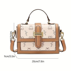 Classic Crossbody Bag Printed Shoulder Bag Women's Buckle Decor