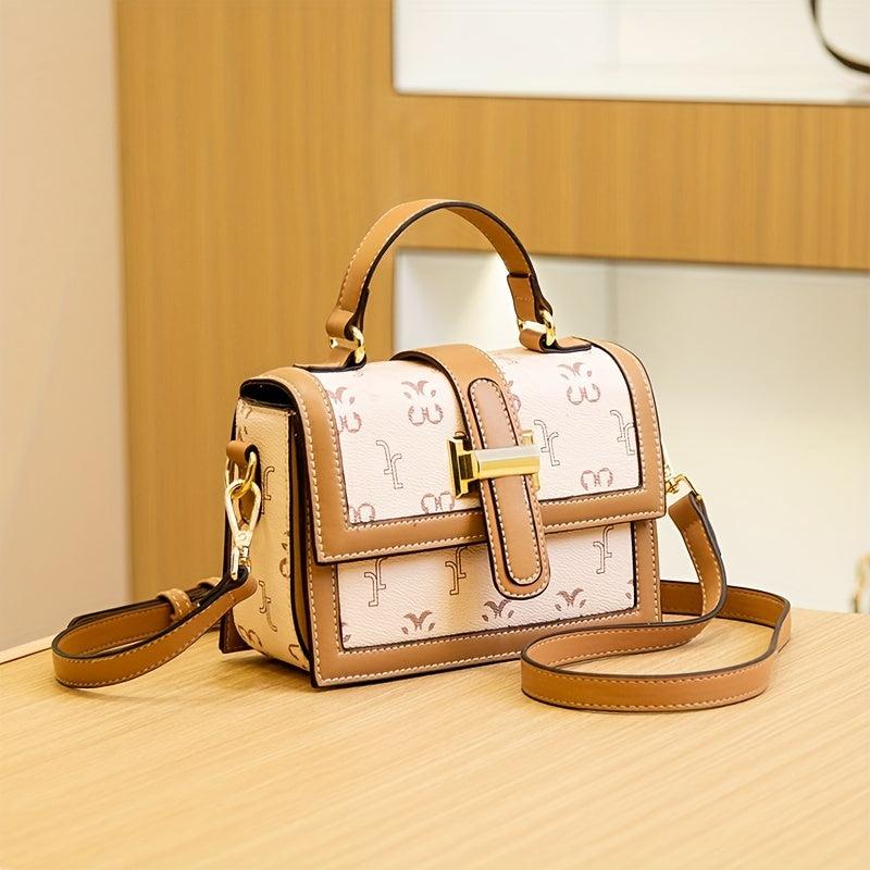 Classic Crossbody Bag Printed Shoulder Bag Women's Buckle Decor