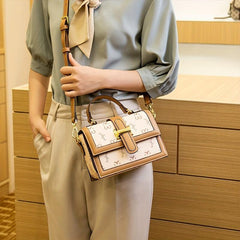 Classic Crossbody Bag Printed Shoulder Bag Women's Buckle Decor
