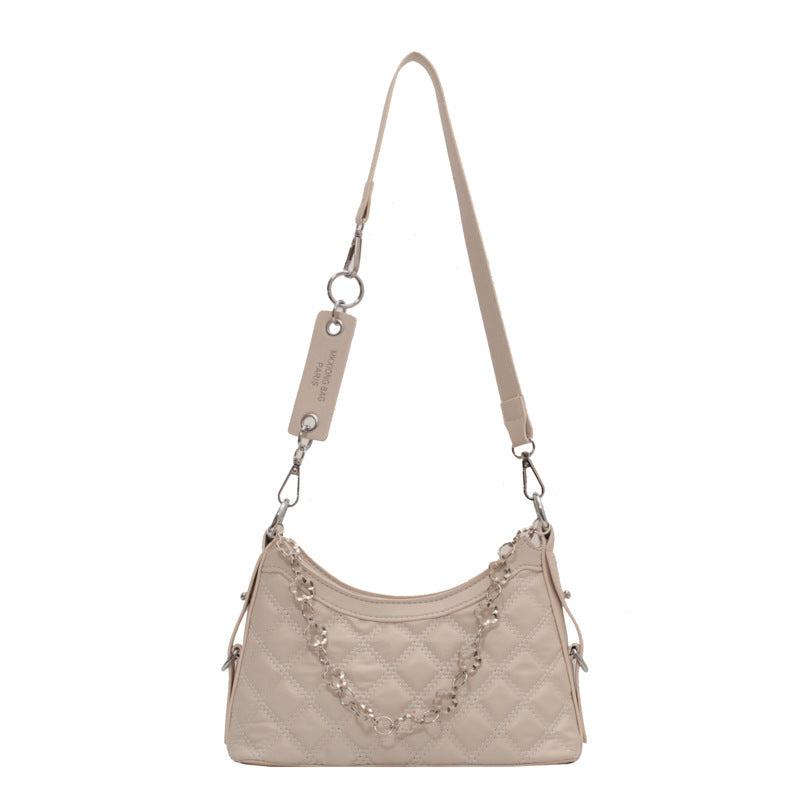 Argyle Quilted Crossbody Bag Flower Chain Handbag for Women