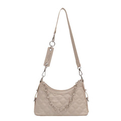 Argyle Quilted Crossbody Bag Flower Chain Handbag for Women