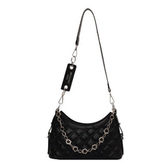 Argyle Quilted Crossbody Bag Flower Chain Handbag for Women