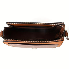 Vintage Square Crossbody Bag Retro PU Leather Shoulder Bag