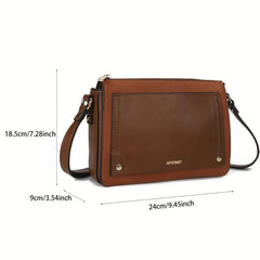 Vintage Square Crossbody Bag Retro PU Leather Shoulder Bag