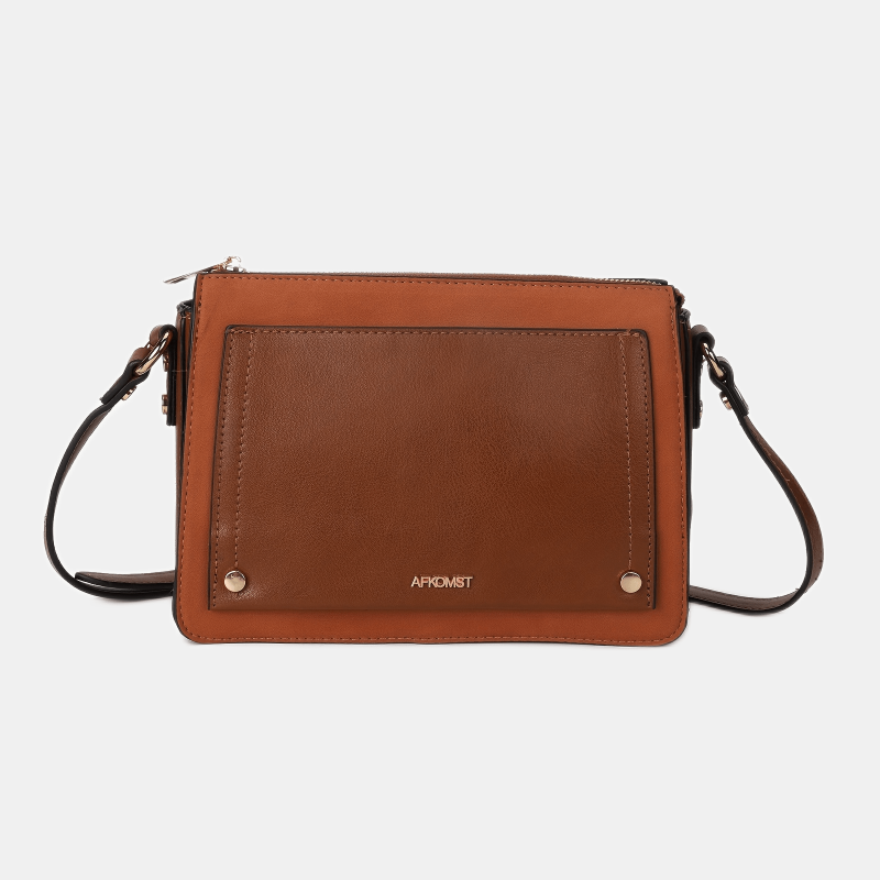 Vintage Square Crossbody Bag Retro PU Leather Shoulder Bag