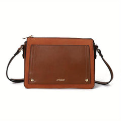 Vintage Square Crossbody Bag Retro PU Leather Shoulder Bag