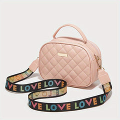 Argyle Quilted Handbag PU Leather Crossbody Bag