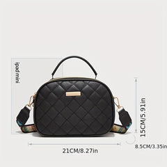 Argyle Quilted Handbag PU Leather Crossbody Bag