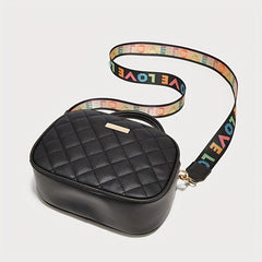 Argyle Quilted Handbag PU Leather Crossbody Bag