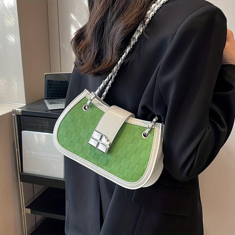 Shoulder Hobo Bag PU Underarm Crescent Handbag & Purse