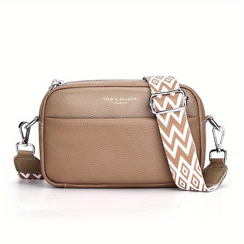 Small Leather Crossbody Bag for Women Square Purse