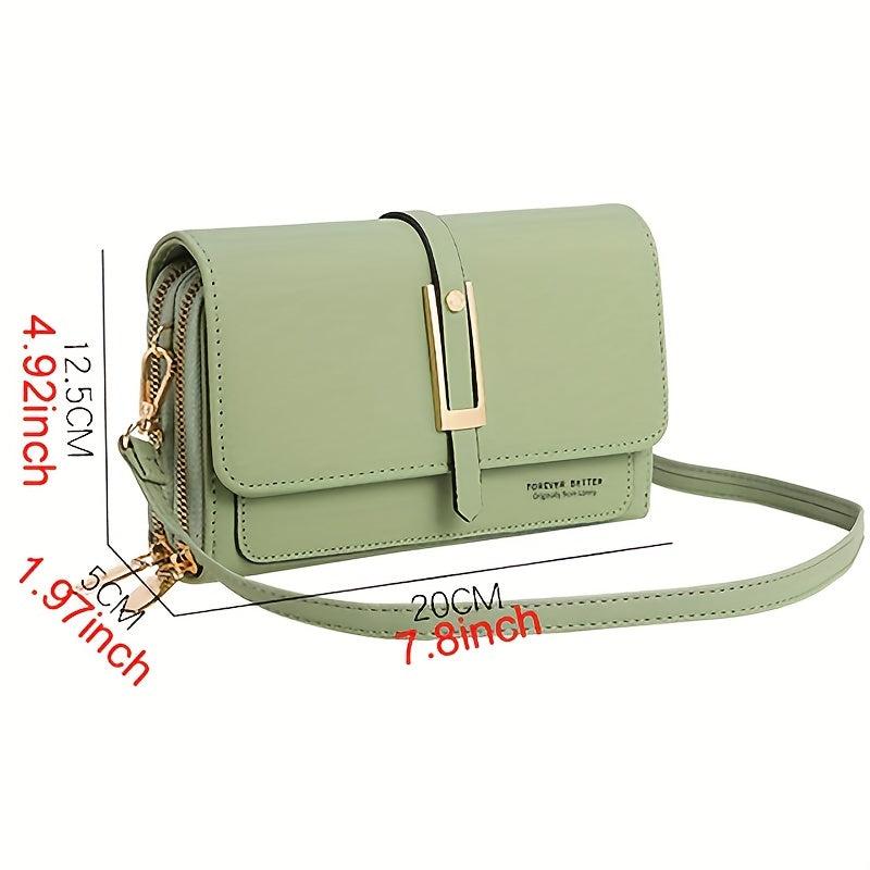 Letter Graphic Crossbody Bag Flap Zipper Wallet For Coin & Phone