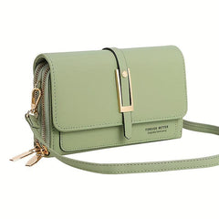 Letter Graphic Crossbody Bag Flap Zipper Wallet For Coin & Phone