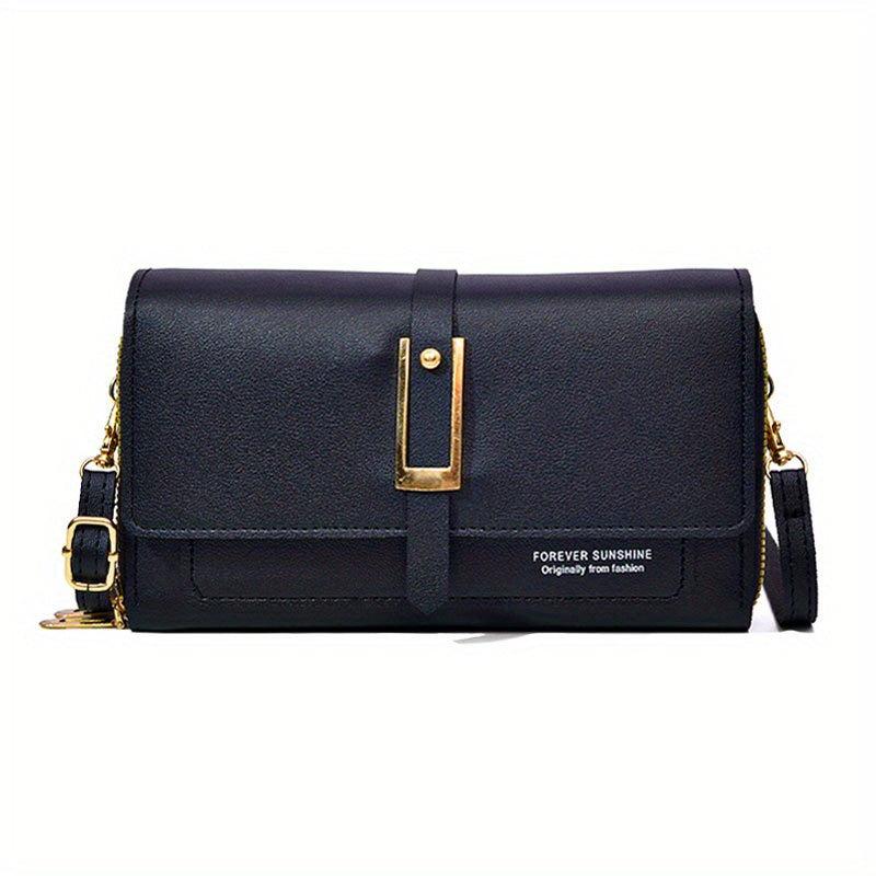 Letter Graphic Crossbody Bag Flap Zipper Wallet For Coin & Phone