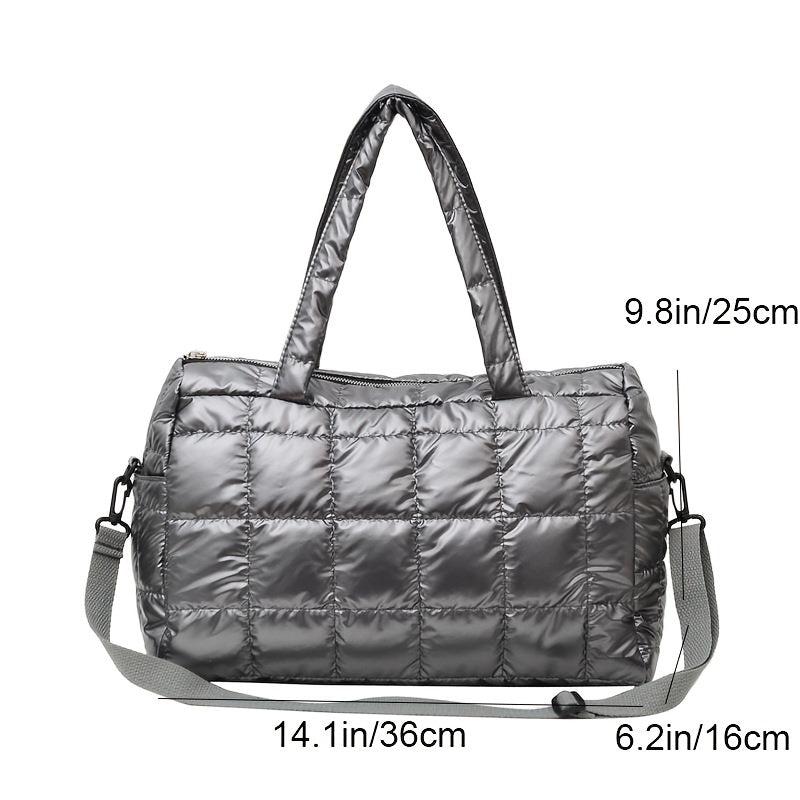 Quilted Metallic Crossbody Bag Large Capacity Handbag