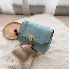 Glitter Chain Strap Shoulder Bag Flap Crossbody Work Dating