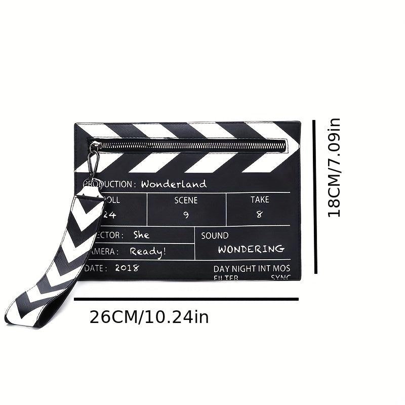 Movie Film Cut Action Bag Clutch Purse Wristlet Envelope Bag