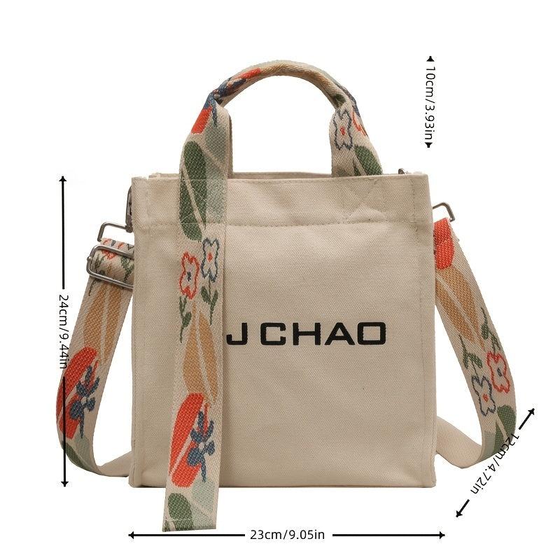 Floral Strap Crossbody Bag Small Square Purse For Women