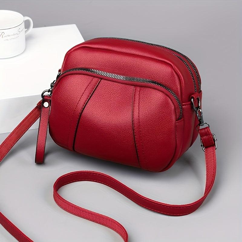 Vintage Studded Crossbody Bag with Pocket