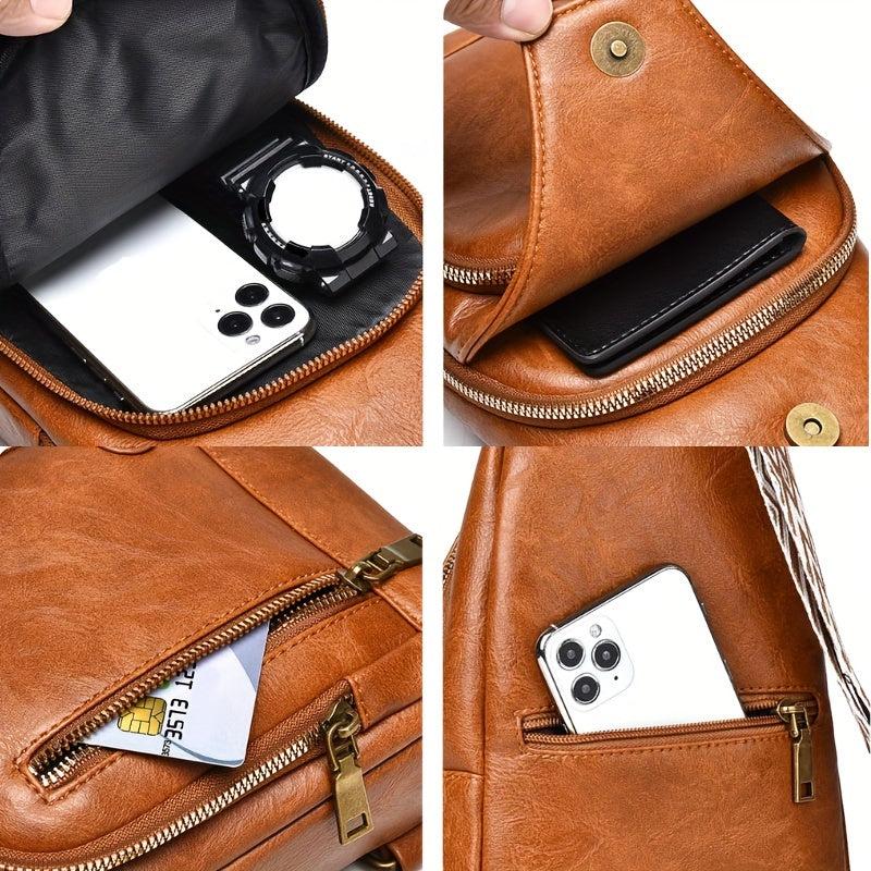 Vintage Sling Bag Bohemian Crossbody Chest Bag for Travel Hiking
