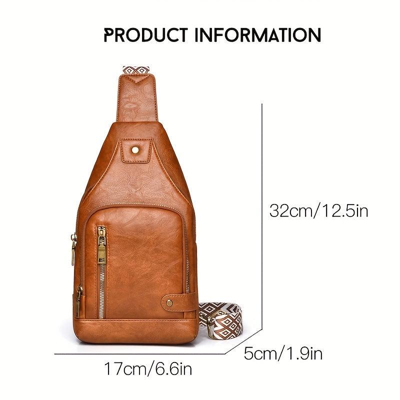 Vintage Sling Bag Bohemian Crossbody Chest Bag for Travel Hiking