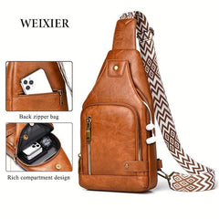 Vintage Sling Bag Bohemian Crossbody Chest Bag for Travel Hiking