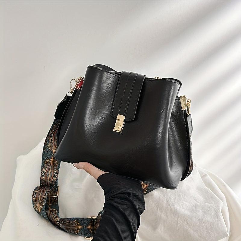 Vintage Bucket Bag Ethnic Strap Crossbody Shoulder Bag