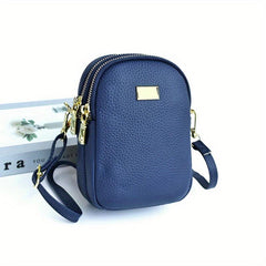 Double Zipper Mini Phone Bag Crossbody Coin Purse