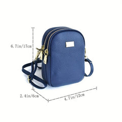 Double Zipper Mini Phone Bag Crossbody Coin Purse
