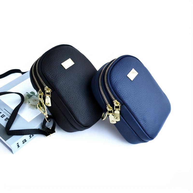 Double Zipper Mini Phone Bag Crossbody Coin Purse
